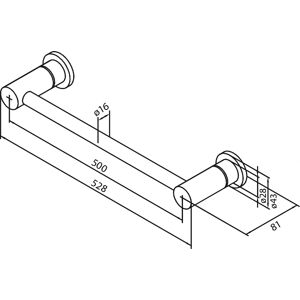 Damixa Silhouet Handtuchhalter - 500 mm - Gebürstet Messing - Handtuchstange Damixa Silhouet Handtuchhalter - 500 mm - Gebürstet Messing - Handtuchstange