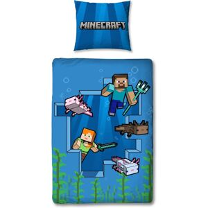 Minecraft blå sengetøy - Steve & Alex - 2-i-1 vendbar - 150x210cm Minecraft blå sengetøy - Steve & Alex - 2-i-1 vendbar - 150x210cm