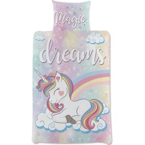 Licens Unicorn Sengetøj - 140x200cm - Sovende Enhjørning på Skyer Licens Unicorn Sengetøj - 140x200cm - Sovende Enhjørning på Skyer
