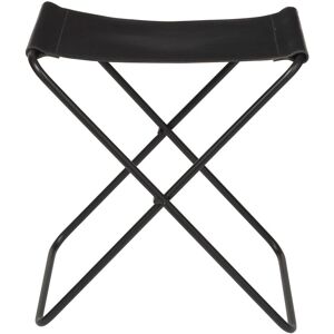 Taburete Plegable Nola de Broste Copenhagen - Cuero e Hierro Negro Taburete Plegable Nola de Broste Copenhagen - Cuero e Hierro Negro