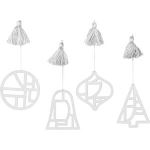 Broste Copenhagen - Décorations de Noël Fili X4 - 8cm - Blanc Broste Copenhagen - Décorations de Noël Fili X4 - 8cm - Blanc