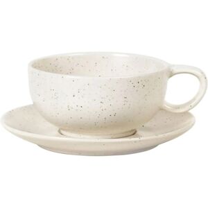 Broste Copenhagen Nordic Vanilla Tasse mit Untertasse - Handmade Steingut, 16 cm, 25 cl Broste Copenhagen Nordic Vanilla Tasse mit Untertasse - Handmade Steingut, 16 cm, 25 cl