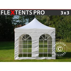 Dancover Gazebo pieghevole FleXtents PRO Stile Vintage 3x3 m Bianco - Tenda pieghevole Dancover Gazebo pieghevole FleXtents PRO Stile Vintage 3x3 m Bianco - Tenda pieghevole