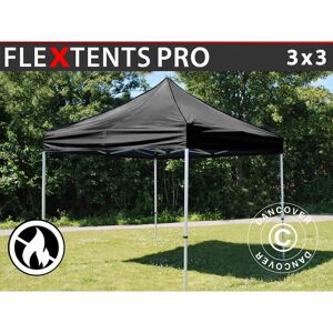 Dancover FleXtents PRO 3x3m Nero Impermeabile Ignifugo Tenda Pieghevole Dancover FleXtents PRO 3x3m Nero Impermeabile Ignifugo Tenda Pieghevole