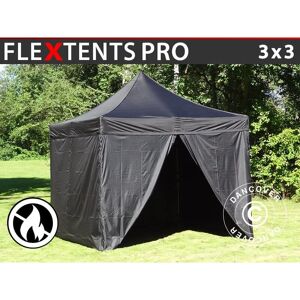 Dancover Carpa plegable FleXtents PRO 3x3m Negra - Resistente al agua y fácil de montar Dancover Carpa plegable FleXtents PRO 3x3m Negra - Resistente al agua y fácil de montar