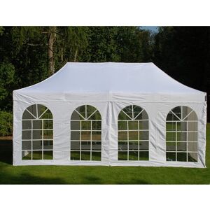 Dancover Gazebo in Acciaio Bianco 3x6m con Pareti Laterali Dancover Gazebo in Acciaio Bianco 3x6m con Pareti Laterali