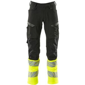 Mascot sort/hi-vis gul stretchbuks - Arbejdsbukser med knælommer Mascot sort/hi-vis gul stretchbuks - Arbejdsbukser med knælommer