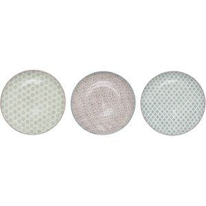 Bloomingville Patrizia Set aus 3 handbemalten Tellern - Geschirrset Bloomingville Patrizia Set aus 3 handbemalten Tellern - Geschirrset
