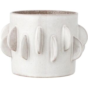 Vit keramisk blomkruka från Bloomingville med halvkulor - Kruka Vit keramisk blomkruka från Bloomingville med halvkulor - Kruka