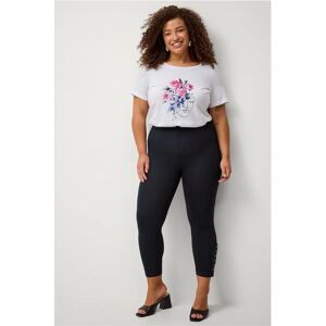 Zizzi - Leggings 3/4 Knapp - Svart - 42/44 Kvinner Zizzi - Leggings 3/4 Knapp - Svart - 42/44 Kvinner