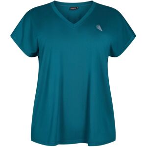 Zizzi - Modell aBasic S/S V-neck Tee - Blå - T-skjorte Zizzi - Modell aBasic S/S V-neck Tee - Blå - T-skjorte