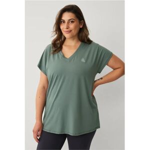 Zizzi - Grønn Basic S/S V-hals T-skjorte - Kvinner Zizzi - Grønn Basic S/S V-hals T-skjorte - Kvinner