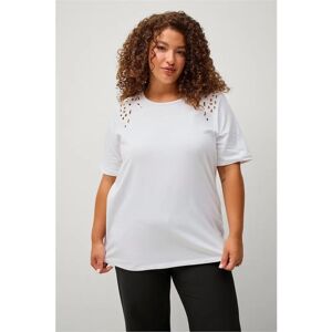 Zizzi - Top vPolly S/S T-shirt - Hvit - T-skjorte Zizzi - Top vPolly S/S T-shirt - Hvit - T-skjorte
