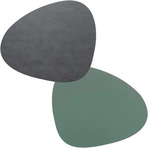 Tapete de mesa reversible LindDNA Curve L - Antracita/Verde Pastel Tapete de mesa reversible LindDNA Curve L - Antracita/Verde Pastel