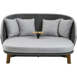 Cane-line Peacock Daybed - Grå med Teakbord - Utendørskomfort Cane-line Peacock Daybed - Grå med Teakbord - Utendørskomfort