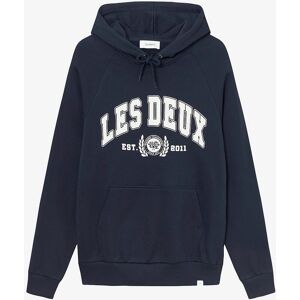 Les Deux - Universitethoodie Blå - Logo Tryk - Hættetrøje Les Deux - Universitethoodie Blå - Logo Tryk - Hættetrøje