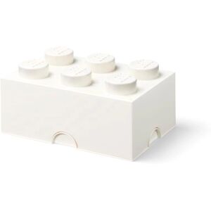 LEGO Aufbewahrungsbox - Weiß - 6 Knöpfe - 37,5x25x18 LEGO Aufbewahrungsbox - Weiß - 6 Knöpfe - 37,5x25x18