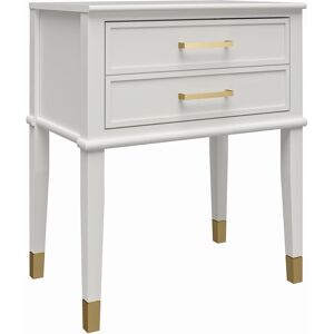 Cosmopolitan Westerleigh Beistelltisch - Vintage-Glam Weiß MDF & Gold Cosmopolitan Westerleigh Beistelltisch - Vintage-Glam Weiß MDF & Gold