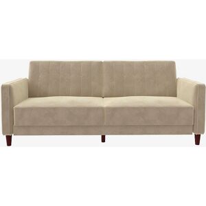 Dorel Home - Tuftet fløyelssofa med sovefunksjon - Vintage stil - Justerbart delt ryggstøtte - Elegant armlener - Gulvbeskyttende ben Dorel Home - Tuftet fløyelssofa med sovefunksjon - Vintage stil - Justerbart delt ryggstøtte - Elegant armlener - Gulvbeskyttende ben