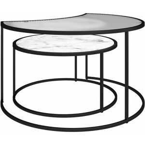 Dorel Home Moon Salongbord - Rund, Glass, Marmor - Stueinnredning Dorel Home Moon Salongbord - Rund, Glass, Marmor - Stueinnredning