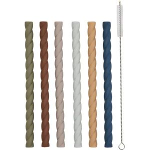 OYOY - M107286 - Karmelowy/Niebieski - 6-pack - Straws OYOY - M107286 - Karmelowy/Niebieski - 6-pack - Straws
