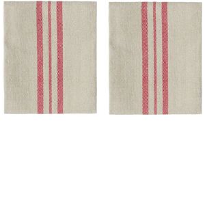 OYOY L301263 Katoenen Servetten Set - Natuurlijke, Rood OYOY L301263 Katoenen Servetten Set - Natuurlijke, Rood
