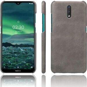 Nokia 2.3 Lædertekstureret Plastcover - Grå - Mobilcover Nokia 2.3 Lædertekstureret Plastcover - Grå - Mobilcover