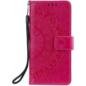Nokia 2.4 Læder Flip Cover - Mandala Mønster Rose Nokia 2.4 Læder Flip Cover - Mandala Mønster Rose