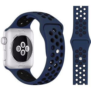 Silikonreim til Apple Watch - Mørkeblå / Sort - Sportrem Silikonreim til Apple Watch - Mørkeblå / Sort - Sportrem