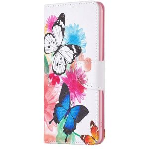Læder flipcover til Nokia C22 med kortlomme & print - Sommerfugle & Blomster Læder flipcover til Nokia C22 med kortlomme & print - Sommerfugle & Blomster