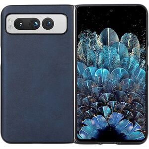 Google Pixel Fold Læderlignende Plastikhus - Blå - Mobilcover Google Pixel Fold Læderlignende Plastikhus - Blå - Mobilcover