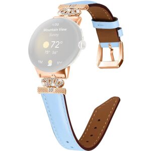 MOBILCOVERS.DK Læderrem med rhinsten til Google Pixel Watch - Blå MOBILCOVERS.DK Læderrem med rhinsten til Google Pixel Watch - Blå