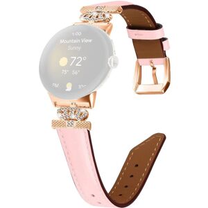 MOBILCOVERS.DK Læderrem til Google Pixel Watch roseguld med rhinestones MOBILCOVERS.DK Læderrem til Google Pixel Watch roseguld med rhinestones