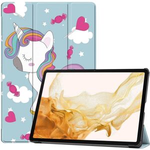 Samsung Galaxy Tab S10 Plus Vegansk Læder Cover - Mønster - Enhjørning - Tabletcover Samsung Galaxy Tab S10 Plus Vegansk Læder Cover - Mønster - Enhjørning - Tabletcover