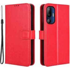 HTC U24 Pro (5G) Rød - Læder Cover med Kortlommer & Stander HTC U24 Pro (5G) Rød - Læder Cover med Kortlommer & Stander