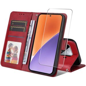 Xiaomi 15 EIDERWOOD Kunstlær Flip Cover - Rød Xiaomi 15 EIDERWOOD Kunstlær Flip Cover - Rød