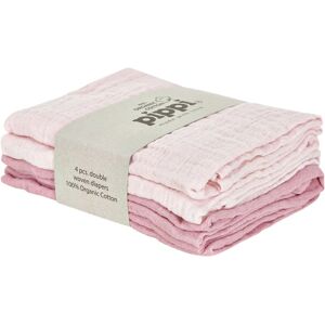 Pippi Baby Muslinowe Chustki - 65x65 cm - 4 szt. - Pudrowy Pippi Baby Muslinowe Chustki - 65x65 cm - 4 szt. - Pudrowy