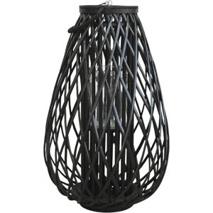 Chic Antique - Lanterne H70/Ø45 cm - Svart - flettet riet - Dekorativ lykte Chic Antique - Lanterne H70/Ø45 cm - Svart - flettet riet - Dekorativ lykte