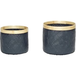 Hübsch Stribe Gray Bamboo Storage Baskets - Storage Baskets Hübsch Stribe Gray Bamboo Storage Baskets - Storage Baskets