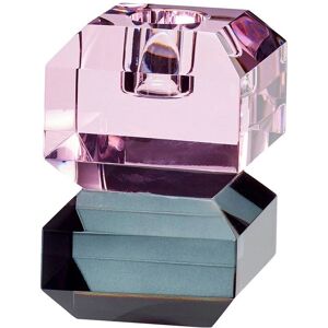 Hübsch Gem Candle Holder - Glass and Crystal - Pink/Gray - Candle Holder Hübsch Gem Candle Holder - Glass and Crystal - Pink/Gray - Candle Holder