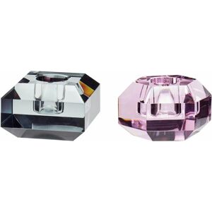 Hübsch Gem Candle Holders - Set of 2 - Pink/Smoked - Candle Holder Hübsch Gem Candle Holders - Set of 2 - Pink/Smoked - Candle Holder