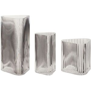 Hübsch Vase Sett - Geometriske Klare Glassvaser - 3 Størrelser Hübsch Vase Sett - Geometriske Klare Glassvaser - 3 Størrelser