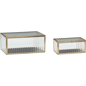 Boîtes en verre Ripple de Hübsch Interior - Ensemble de 2 - Publicité Boîtes en verre Ripple de Hübsch Interior - Ensemble de 2 - Publicité
