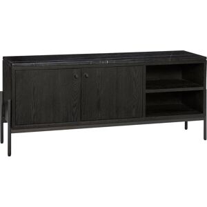 Hübsch Interior - Commode Nobu noire avec plateau en marbre - 120x35xh51cm - Publicité Hübsch Interior - Commode Nobu noire avec plateau en marbre - 120x35xh51cm - Publicité