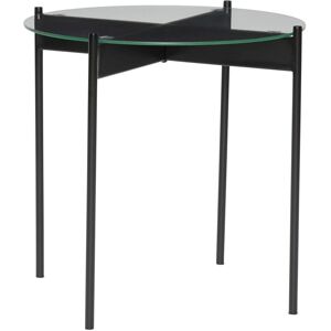 Hübsch Mesa Lateral Negra Redonda - Sobre de Cristal - Diseño Minimalista Hübsch Mesa Lateral Negra Redonda - Sobre de Cristal - Diseño Minimalista