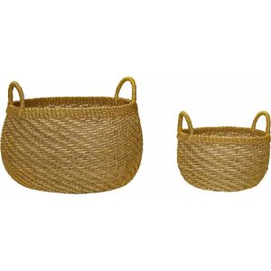 Hübsch Solar Handcrafted Natural-Orange Basket Ø40 - Basket Hübsch Solar Handcrafted Natural-Orange Basket Ø40 - Basket