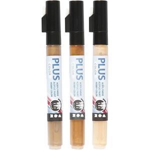 Plus Color Marker Set - 3 pcs, Line width 1-2 mm, Ivory, Gold, Raw Sienna - Markers and Pencils Plus Color Marker Set - 3 pcs, Line width 1-2 mm, Ivory, Gold, Raw Sienna - Markers and Pencils