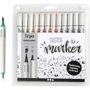 Creativ Company 37382 Marqueurs 12 pcs Pinceau/Fine Pointe Multicolore Creativ Company 37382 Marqueurs 12 pcs Pinceau/Fine Pointe Multicolore
