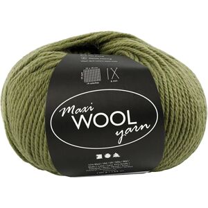 Creativ Company Yarn - Wool, Olive Green, 100g Creativ Company Yarn - Wool, Olive Green, 100g