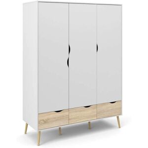Andas Oslo Kleiderschrank - Skandinavisches Design, 4 Einlegeböden, 3 Schubladen Andas Oslo Kleiderschrank - Skandinavisches Design, 4 Einlegeböden, 3 Schubladen